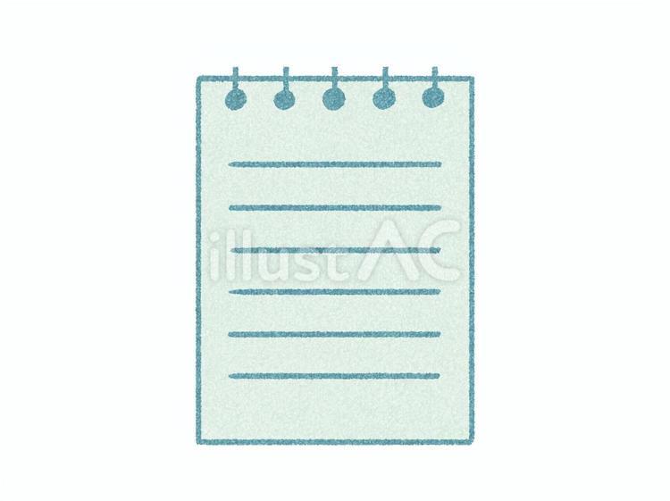 色鉛筆風の文房具　メモ帳　ミント メモ帳,文房具,筆記用具のイラスト素材