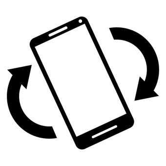 スマホアイコン回転_黒 スマホ,スマートフォン,回転,アイコン,通信,電話,液晶,端末,デバイス,単体のイラスト素材