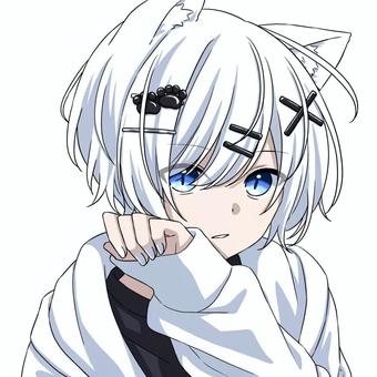 男の子 人物,男の子,キャラクター,猫耳,白,パーカー,かっこいい,かわいい,アイコン,プロフィールのイラスト素材