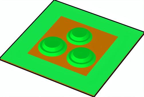 群集墳 考古学,遺跡,古墳,群集墳,緑色,ライムグリーン,蛍光色,3dcg,立体,デフォルメのイラスト素材