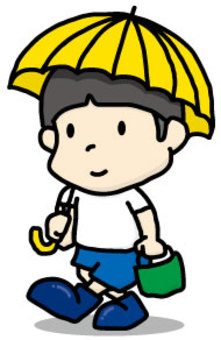 Illustration, umbrella, children, boots, 