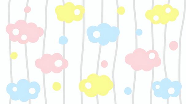 動画配信用の背景71　北欧風の雨空 かわいい,動画,配信,背景,雲,雨,空,フレーム,16:9,シンプルのイラスト素材