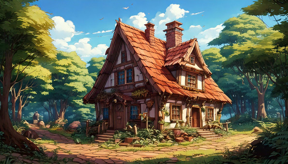 森の中の可愛い家