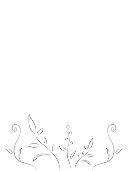 ボタニカルな草花の装飾ライン 植物,手描き,フレーム,装飾,草花,ボタニカル,ナチュラル,線画,優しい,リーフのイラスト素材