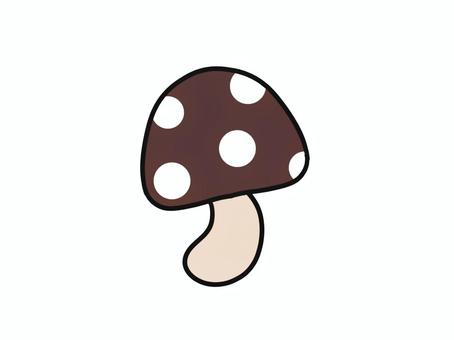 キノコ　茶色 きのこ,キノコ,きのこ狩り,菌類,毒キノコ,栽培,収穫,秋,ドット,水玉のイラスト素材