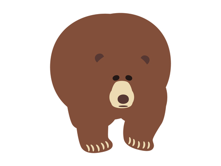 茶色い熊のイラスト素材4 茶色い熊のイラスト素材4 熊,くま,正面,危険,野生,動物,爪,大きい,茶色,ヒグマのイラスト素材