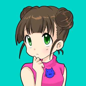 悩んでいる女の子 アイコン,sns,お団子ヘア,悩み,生徒,可愛い,アニメ,萌え,デフォルメ,ミニキャラのイラスト素材