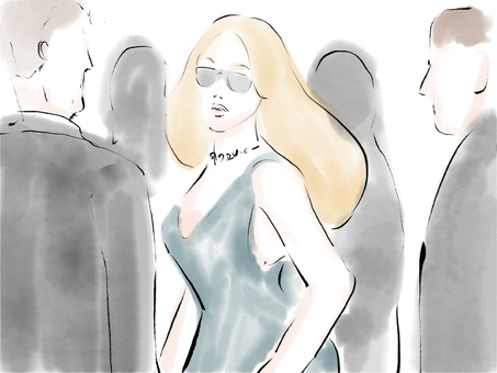 Illustration, celeb, protection du corps, mode, 
