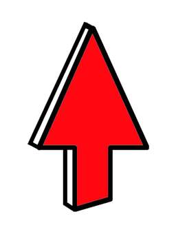 立体的上矢印 矢印,記号,上,アイコン,アイキャッチ,上がる,増加,値上げ,アップ,マークのイラスト素材