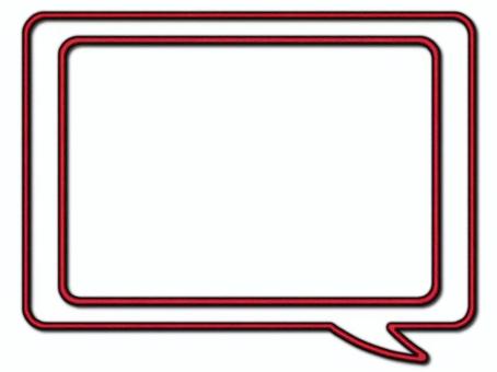 吹き出し　長方形　赤 吹き出し,フレ−ム,ポストカード,メッセージカード,飾り枠,あしらい,長方形,赤,ザラザラ,ノイズのイラスト素材