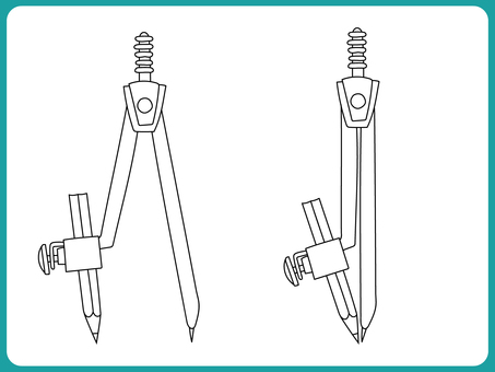 文具_コンパス（線画） コンパス,文房具,線画,文具,stationery,学校,算数,筆記用具,製図,授業のイラスト素材