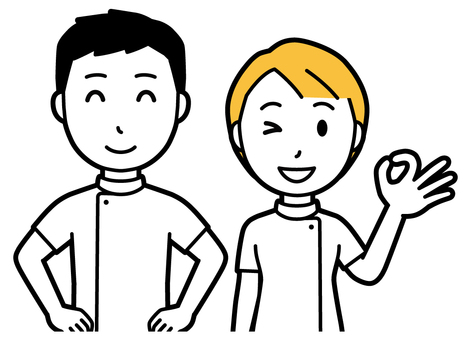  理学療法士の男女(黄)-007-バスト オッケー,理学療法士,男女,医療,病院,クリニック,整体師,柔道整復師,鍼灸師,人物のイラスト素材