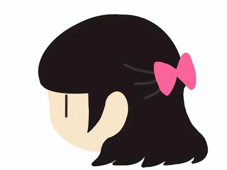 ハーフアップ ハーフアップ,髪型,ヘアセットのイラスト素材