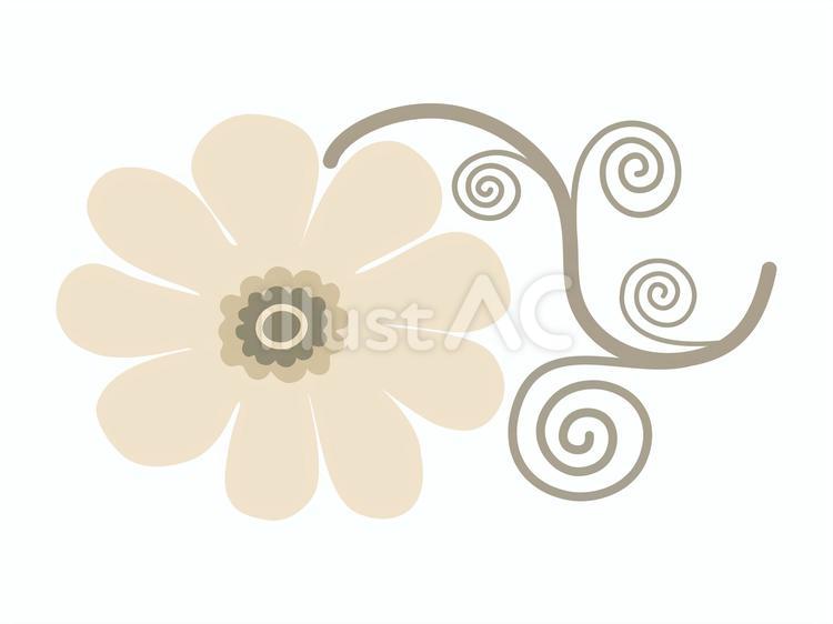 北欧風のおしゃれな花のイラスト くすみカラー,北欧風,花のイラスト素材
