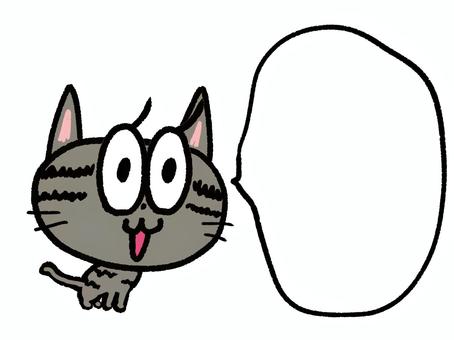 コミカルネコ ネコ,生き物,動物,吹き出し,コミカル,かわいい,オリジナル,イラスト,挿し絵,手書きのイラスト素材