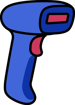 青のバーコードリーダーです。 青のバーコードリーダーです。 バーコードリーダー,シンプル,スキャナ,読み取り,レジ,ストア,機器,棚卸し,pos,端末のイラスト素材