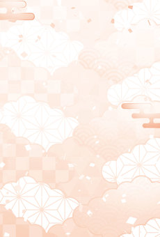 正月和風和柄年賀状 年賀状,和柄,和風,正月,可愛い,美しい,ベクター,紙吹雪,パーティー,お祝いのイラスト素材