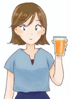 Orange juice, people, a human, female, JPG and PNG