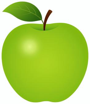 青りんご 青りんご,林檎,リンゴ,シンプル,リアル,かわいい,挿絵,アイコン,白背景,透過のイラスト素材