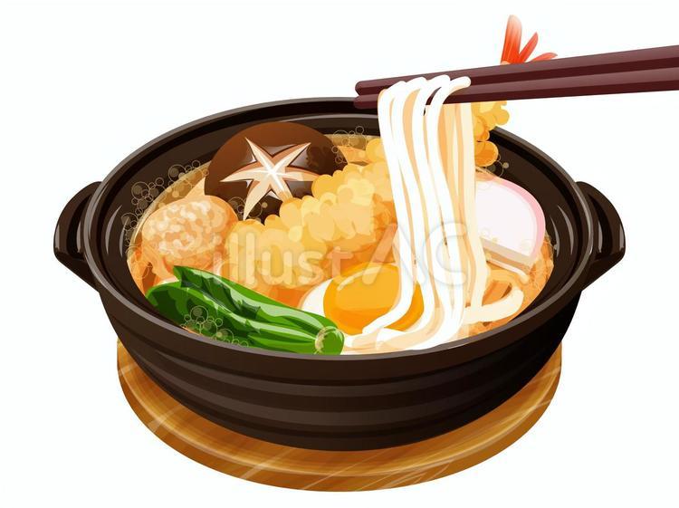 鍋焼きうどん（箸上げ） 鍋焼きうどん,うどん,麺類のイラスト素材