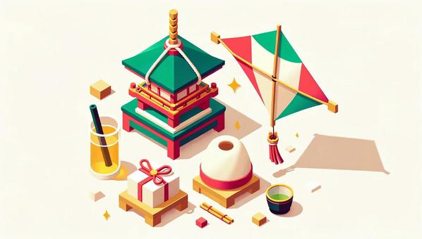 Illustration, kite, decoration, lucky goods, 