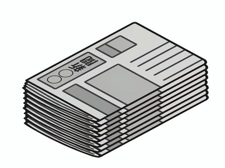 積み重なった文字入り新聞紙のイラスト 生活,新聞紙,複数,記事,紙,ニュースのイラスト素材