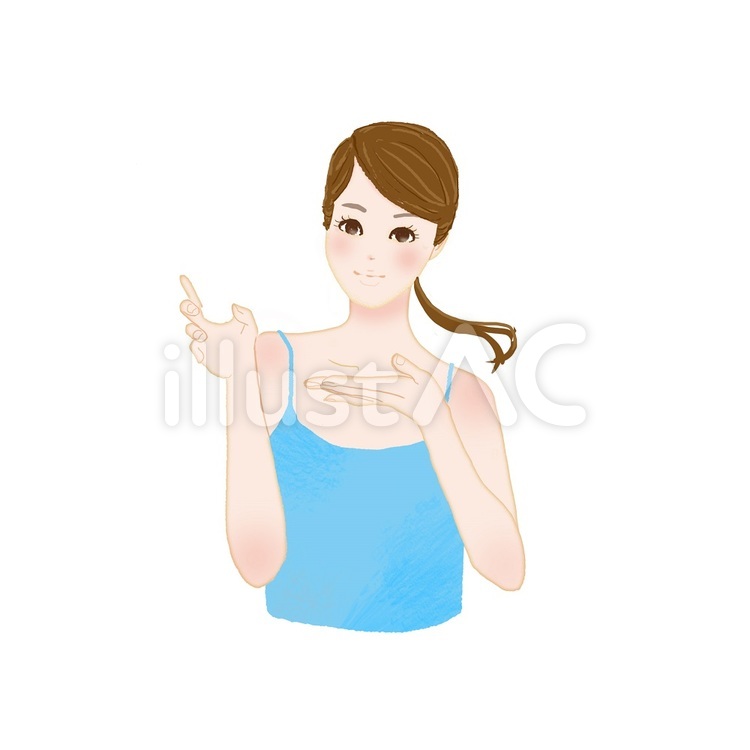 商品紹介（化粧品等） 人物,女性,女の子のイラスト素材