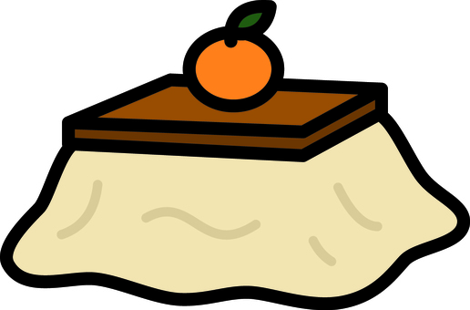 ベージュのこたつです。 こたつ,シンプル,和室,冬,暖房器具,みかん,ふとん,ぽかぽか,インテリア,家電のイラスト素材