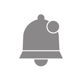 通知マーク（通知あり・グレー） 通知,アイコン,通知マーク,ベル,通知あり,お知らせ,グレー,シンプル,イラスト,uiデザインのイラスト素材