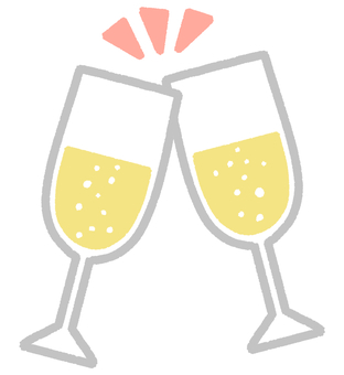 Illustration, champagne, champagne glass, sparkling wine, 