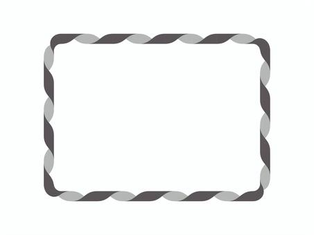 リボンのフレーム（ねじれ・四角・細）03 リボン,フレーム,枠,ねじれ,四角,マーク,シンプルのイラスト素材