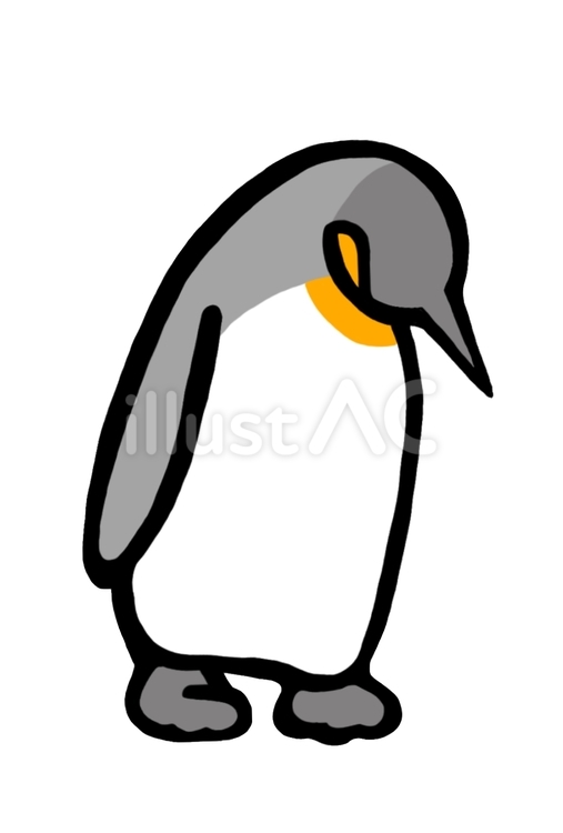 すべったキングペンギンを見る　単体 キングペンギン,オウサマペンギン,ペンギンのイラスト素材
