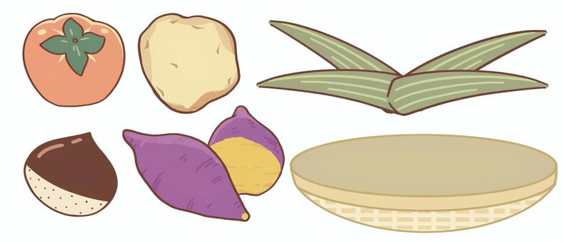 秋・旬・食べ物・サツマイモ・店頭ポップ 秋・旬・食べ物・サツマイモ・店頭ポップ チラシ,ポップ,セット,ジャガイモ,カゴ,秋,旬,旬もの,食べ物,サツマイモのイラスト素材