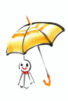 Illustration, umbrella, teru teru boss, tiny, 