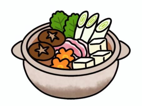 鍋 鍋 鍋,鍋料理,料理,食事,食べ物,鍋物,食材,土鍋,調理,ちゃんこ鍋のイラスト素材