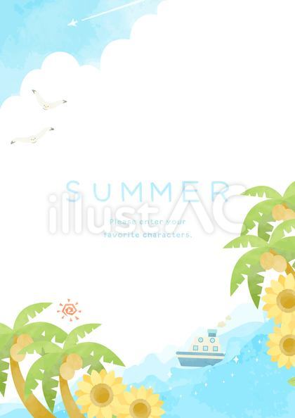 爽やかな夏の海の背景イラスト
