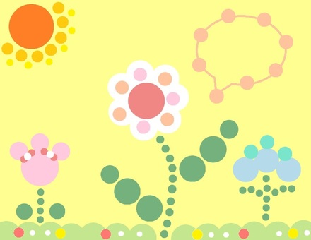 フラワー【吹き出し付き】 花,フラワー,植物,マル,吹き出し,風景のイラスト素材