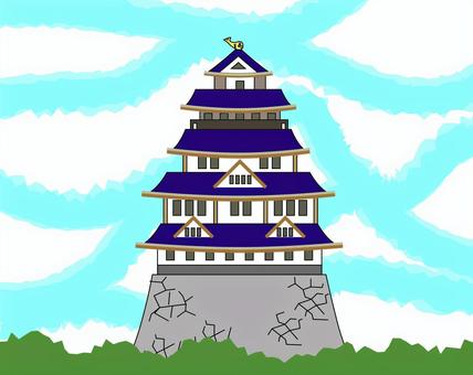 城景色 城,日本,観光地,歴史,デフォルメ,イメージ,風景,景色のイラスト素材