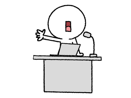 演説するシルエット シルエット,演説,話す,リアクション,pop調,手描き,挿絵,ワンポイント,素材,商用可のイラスト素材