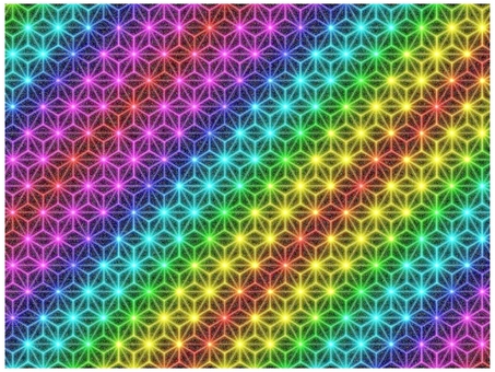 麻の葉の壁紙　ネオン