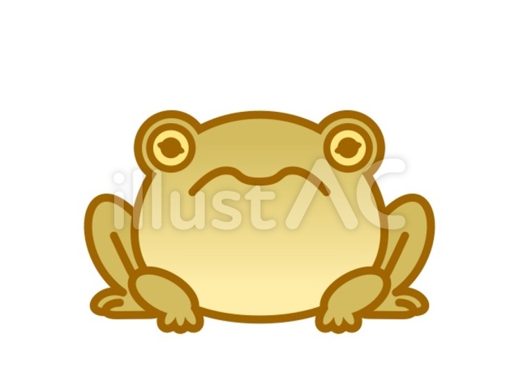 ガマガエル　茶 ガマガエル,カエル,動物のイラスト素材