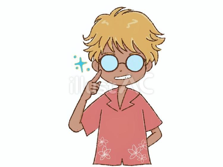 日焼けした男の子 男の子,日焼け,小麦色のイラスト素材