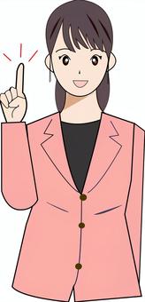 pointing suit woman, , JPG and PNG