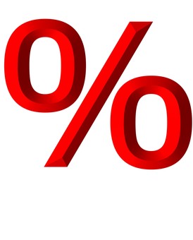 ３D文字記号赤パーセント パーセント,記号,立体,3d,赤,装飾,デザイン,アイコンのイラスト素材