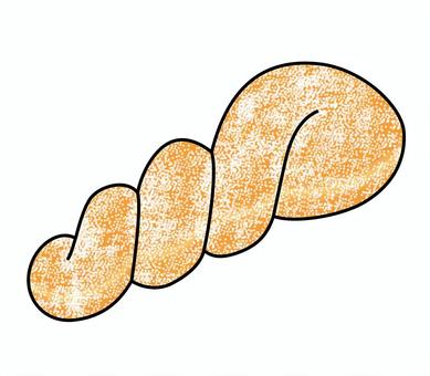 ツイストドーナツのアイコン ツイスト,ドーナツ,お菓子,砂糖,デザート,おやつ,甘い,洋菓子,食べ物,揚げるのイラスト素材