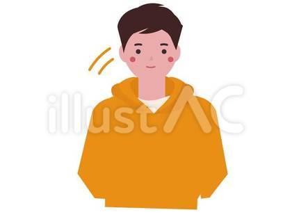 パーカーを着た笑顔の少年