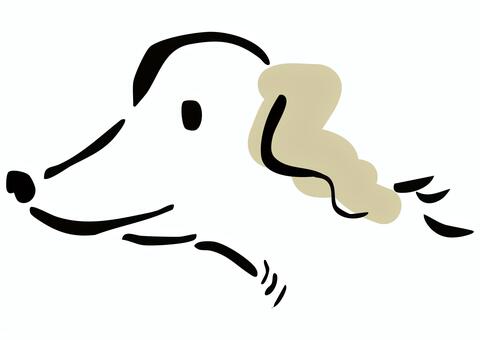 ボルゾイの横顔　イラスト ボルゾイ,横顔,犬,かわいい,手描き風,イラスト,わんこ,ペット,動物,シンプルのイラスト素材