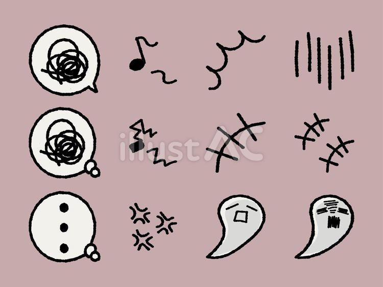 漫画表現のイラスト素材セット_1 マーク,漫画表現,漫画のイラスト素材