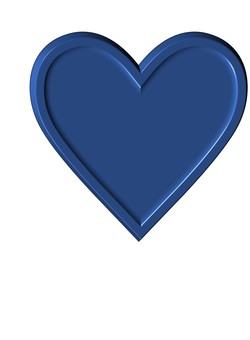 ３D文字記号青ハート ハート,文字,記号,立体,3d,青,装飾文字,フォント,デザイン,アイコンのイラスト素材