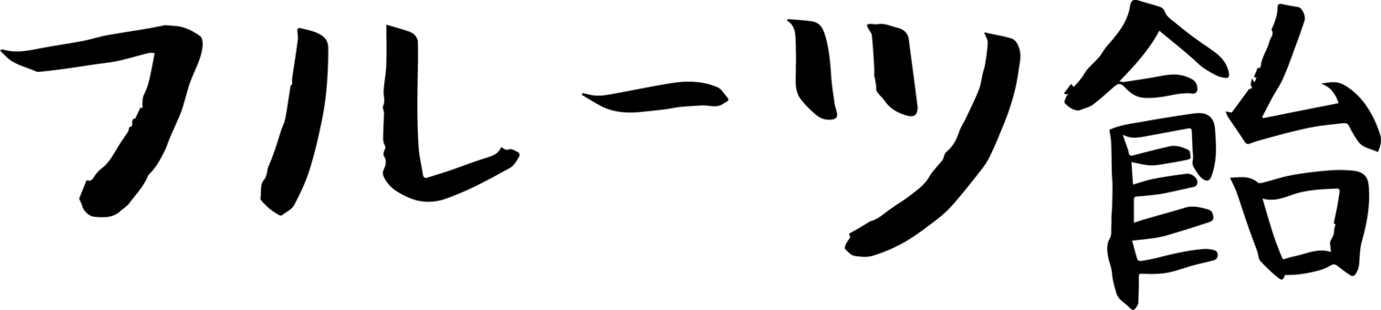 筆で書いた「フルーツ飴」の文字 フルーツ飴,筆,横文字,お祭り,屋台,祭,黒,モノクロ,筆書き,フリーハンドのイラスト素材